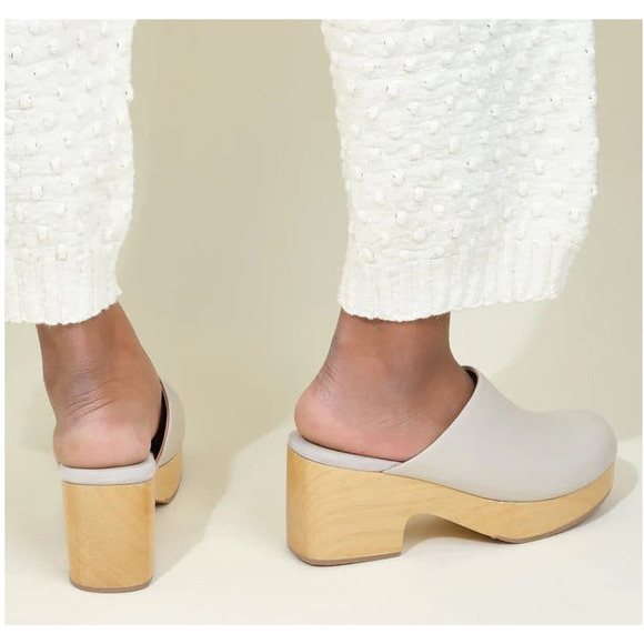 Rachel Comey Blaring Clog Nappa Leather Bone Neutral Grey Taupe Size 9 EUC - Picture 3 of 16